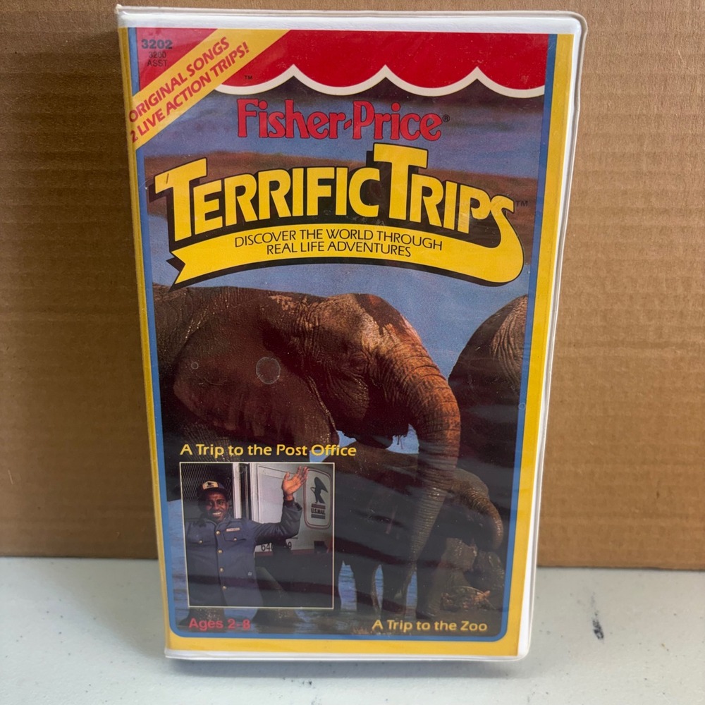 Fisher-Price Terrific Trips VHS Set 1987 Zoo Post Office Magic Show Firehouse